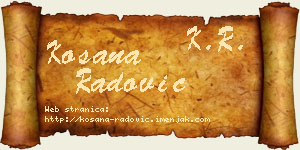 Kosana Radović vizit kartica